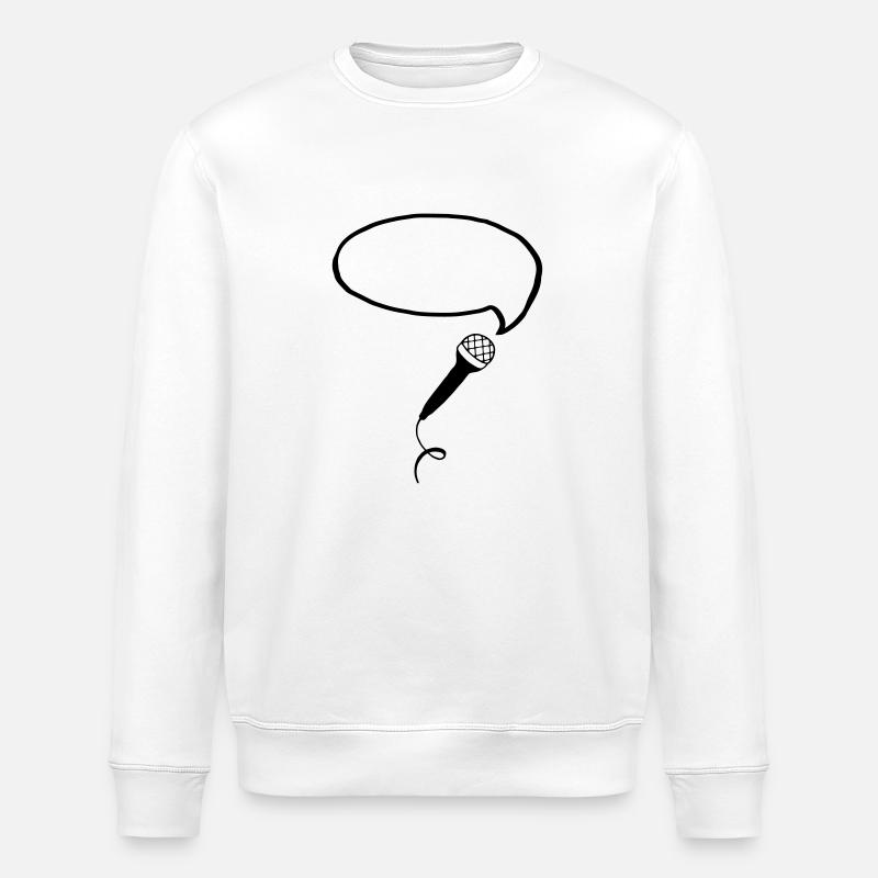Microphone Bubble (Your Text) - Stanley/Stella Unisex Bio-Sweatshirt ROLLER - Weiß