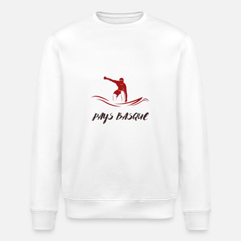 SURF PAYS BASQUE1 - Sweat bio ROLLER Stanley/Stella Unisexe - blanc