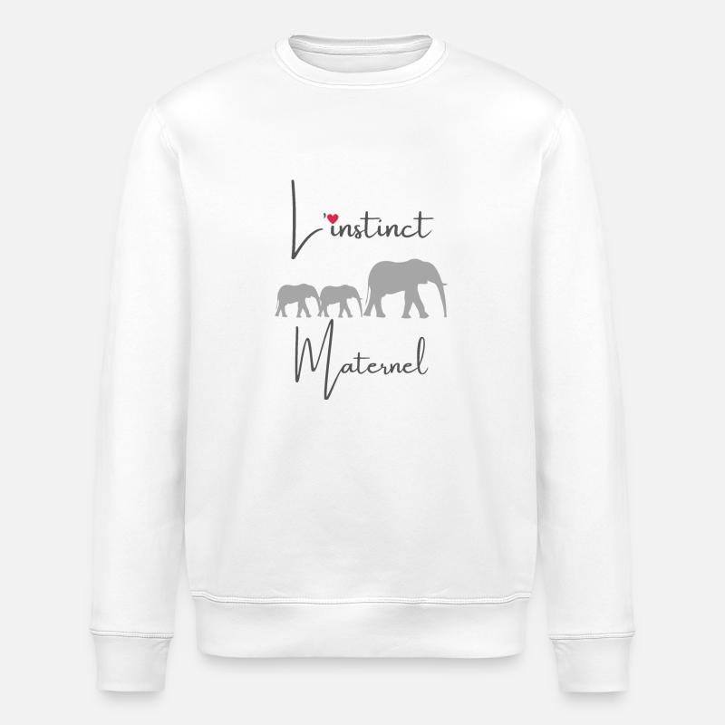 L'instinct maternel (gris) - Sweat bio ROLLER Stanley/Stella Unisexe - blanc