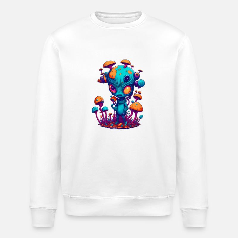 Trippy Alien 05 - Stanley/Stella Unisex Bio-Sweatshirt ROLLER - Weiß
