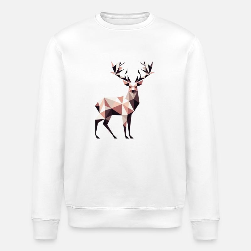 Hirsch // deer - Stanley/Stella Unisex Bio-Sweatshirt ROLLER - Weiß