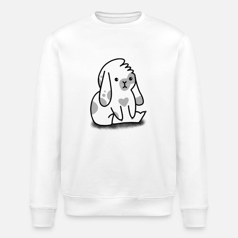 Mignon assis chignon blanc lapin - Sweat bio ROLLER Stanley/Stella Unisexe - blanc