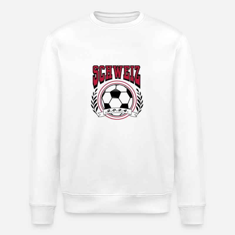Fußball Schweiz EM 2024 - Stanley/Stella Unisex Bio-Sweatshirt ROLLER - Weiß