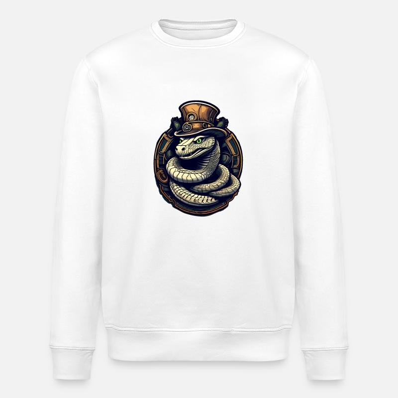 Kobra-Schlange - Stanley/Stella Unisex Bio-Sweatshirt ROLLER - Weiß