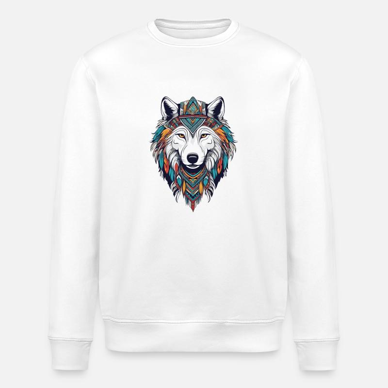 Arctic Wolf - Stanley/Stella ROLLER Unisex Organic Sweatshirt - white