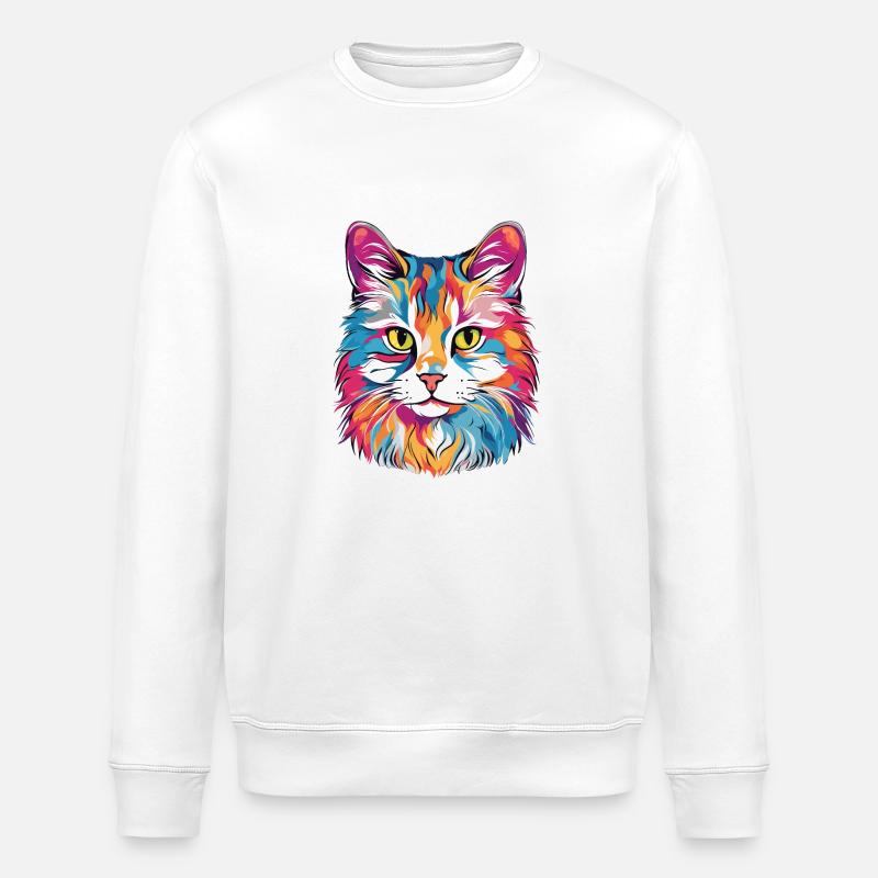 Chat - Sweat bio ROLLER Stanley/Stella Unisexe - blanc