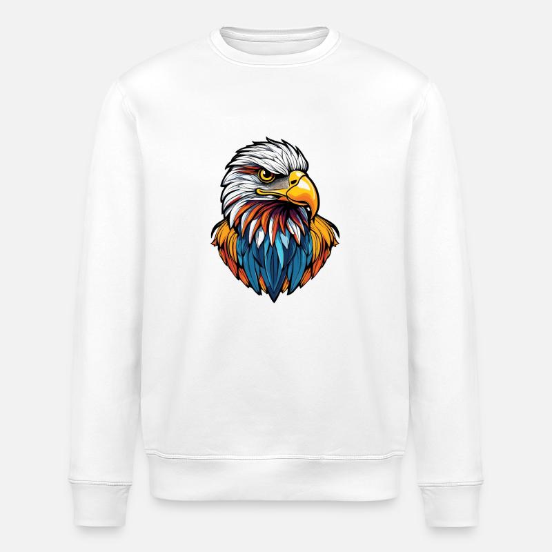 Eagle Head - Stanley/Stella ROLLER Unisex Organic Sweatshirt - white