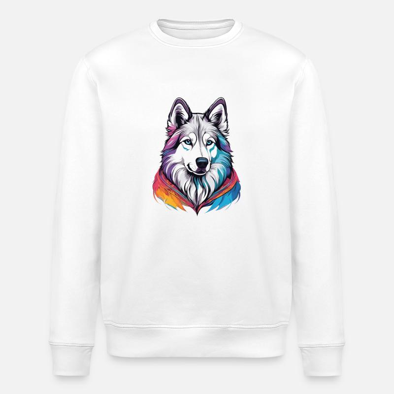 Schlittenhund - Stanley/Stella Unisex Bio-Sweatshirt ROLLER - Weiß
