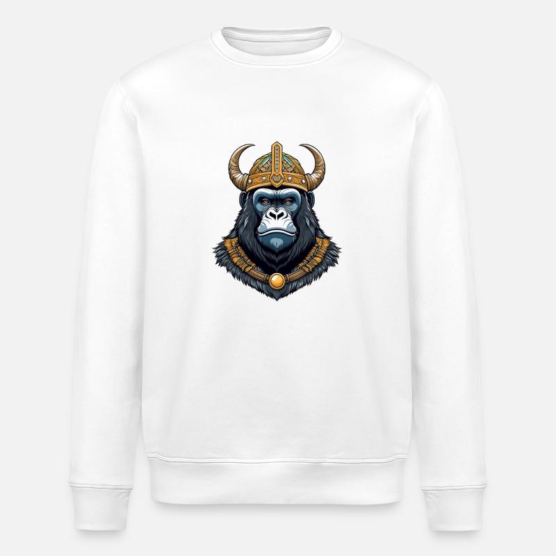 Gorilla-Wikinger - Stanley/Stella Unisex Bio-Sweatshirt ROLLER - Weiß