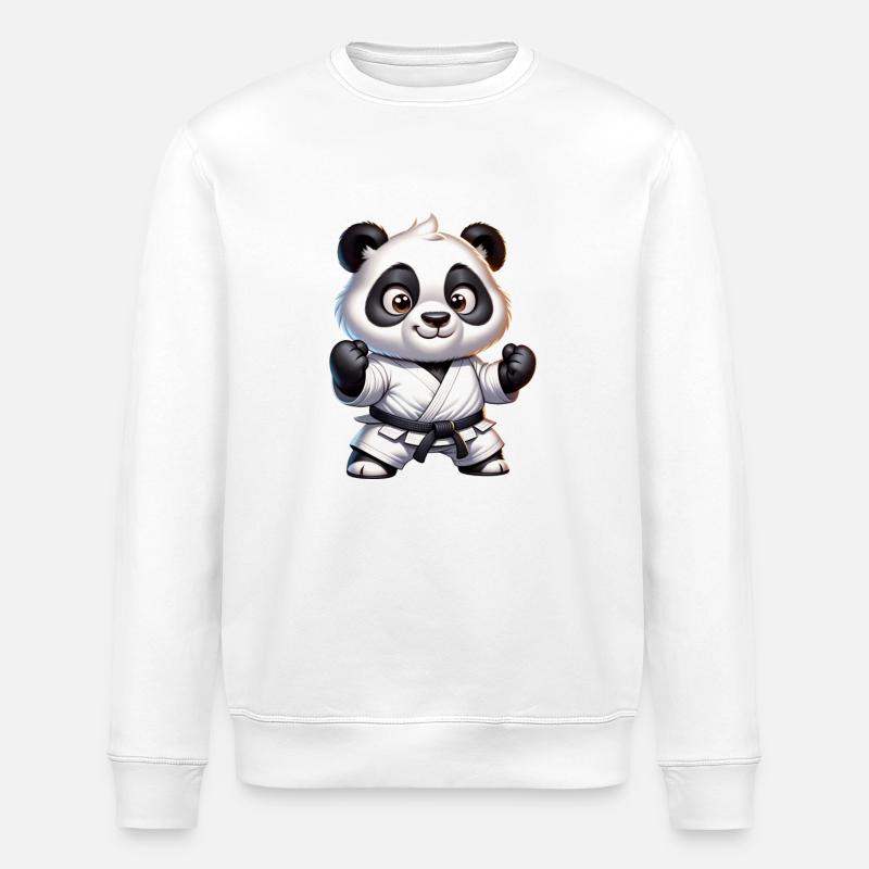Karate Panda - Stanley/Stella Unisex Bio-Sweatshirt ROLLER - Weiß