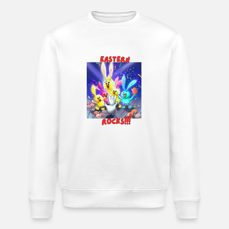 Rochers de Pâques - Sweat bio ROLLER Stanley/Stella Unisexe - blanc