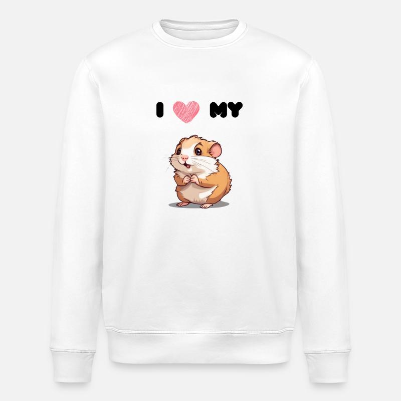 Hamster Love - Hamster mignon - Sweat bio ROLLER Stanley/Stella Unisexe - blanc