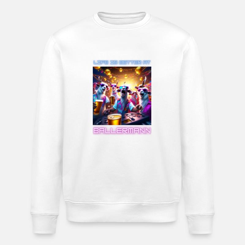 Life is better at Malle - Stanley/Stella Unisex Bio-Sweatshirt ROLLER - Weiß