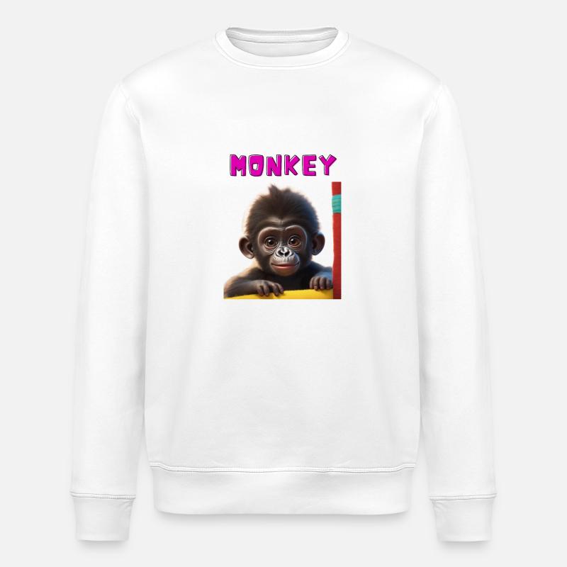 Monkey - Stanley/Stella Unisex Bio-Sweatshirt ROLLER - Weiß