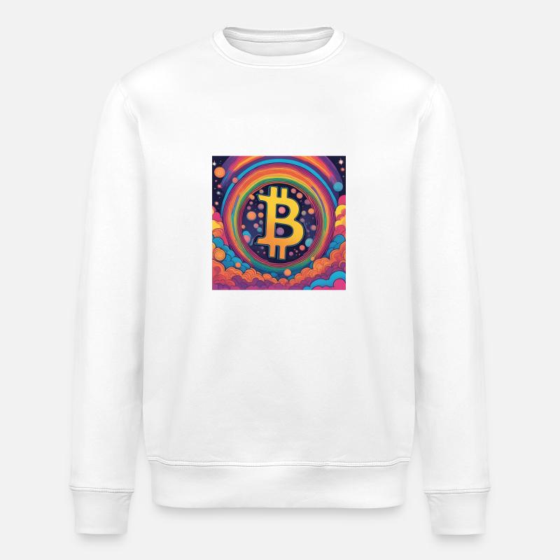 Bitcoin Moon - Stanley/Stella ROLLER Unisex Organic Sweatshirt - white