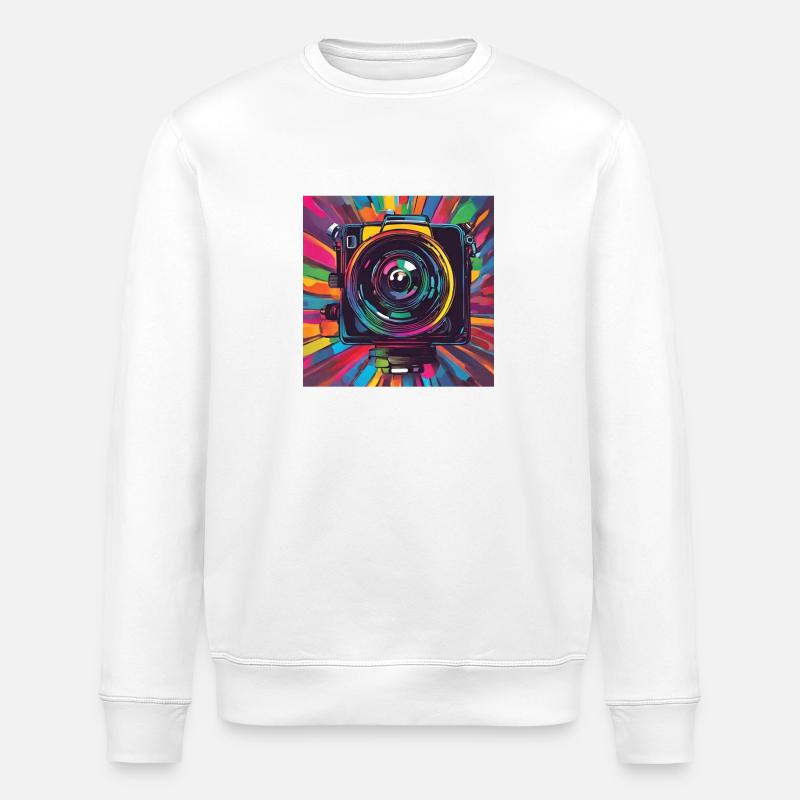 Kamera bunt - Stanley/Stella Unisex Bio-Sweatshirt ROLLER - Weiß