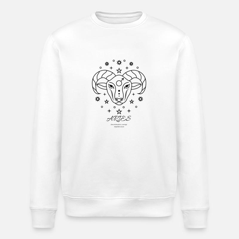 Sternzeichen Widder Design - Stanley/Stella Unisex Bio-Sweatshirt ROLLER - Weiß