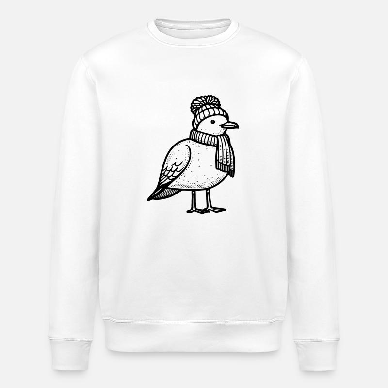 möwe mit mütze und schal - Stanley/Stella Unisex Bio-Sweatshirt ROLLER - Weiß