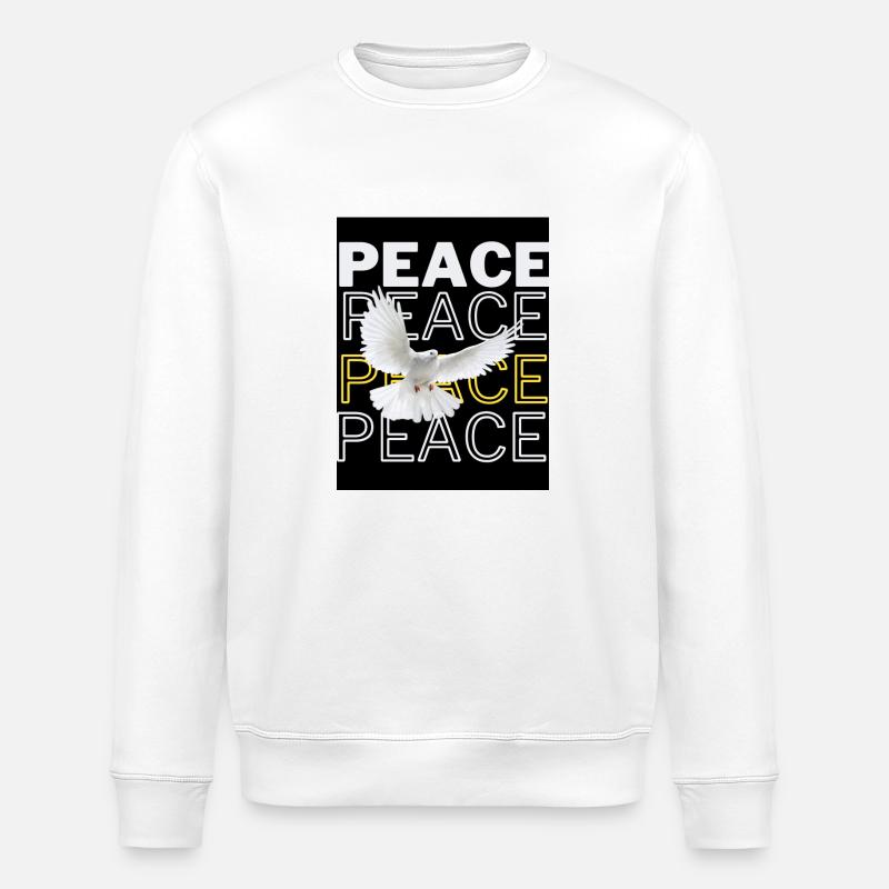PeaceZeichen Friedenstaube - Stanley/Stella Unisex Bio-Sweatshirt ROLLER - Weiß