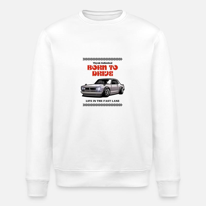 Né pour conduire - Sweat bio ROLLER Stanley/Stella Unisexe - blanc