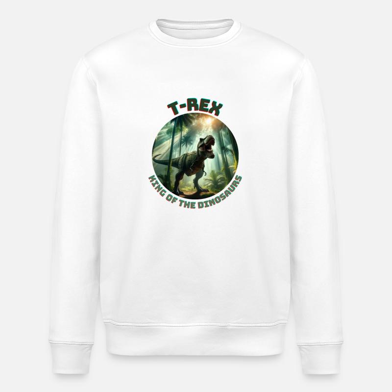 T Rex12 - Stanley/Stella ROLLER Unisex Organic Sweatshirt - white