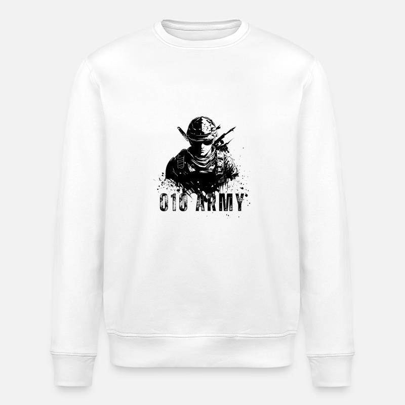 010 Armee - Stanley/Stella Unisex Bio-Sweatshirt ROLLER - Weiß