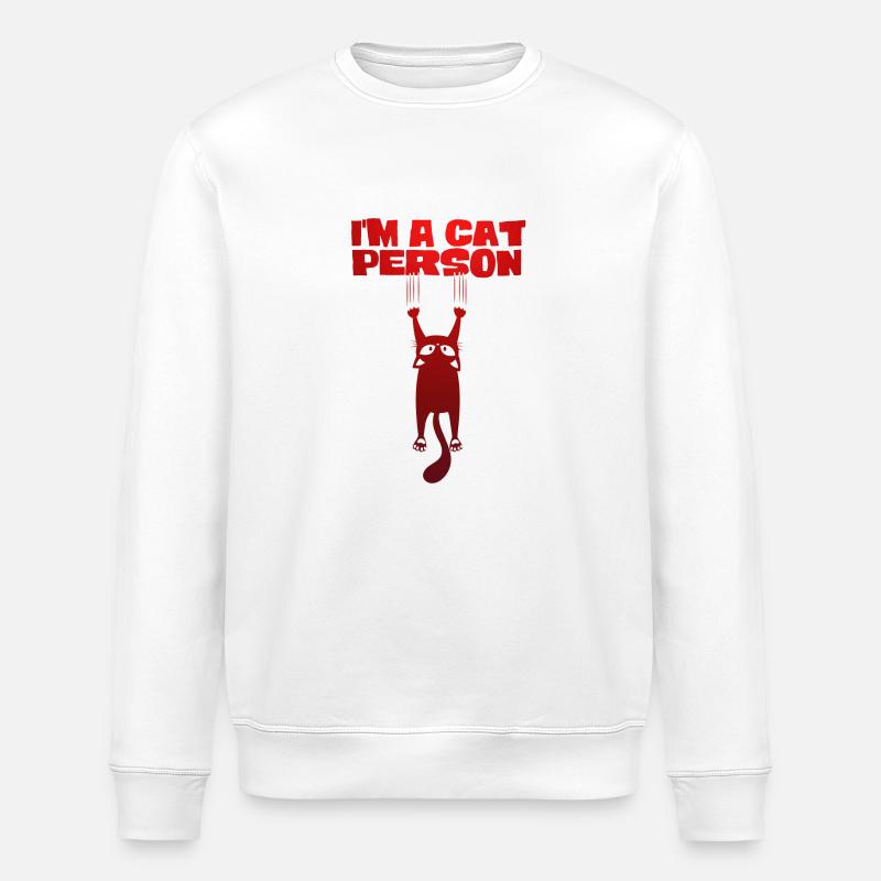 Ich bin ein Katzenmensch - Stanley/Stella Unisex Bio-Sweatshirt ROLLER - Weiß