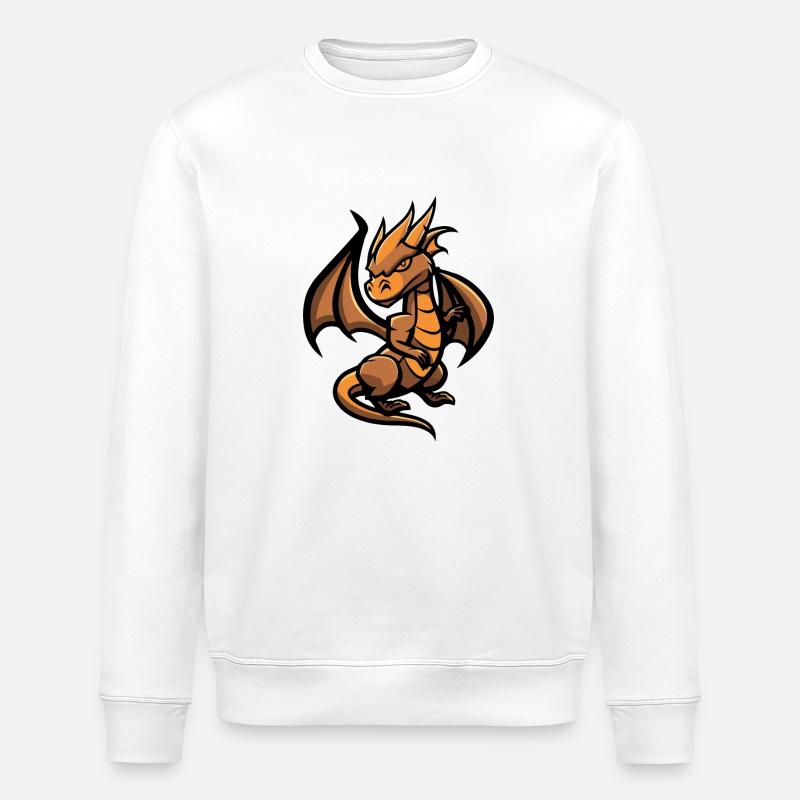 Drache Drage - Stanley/Stella økologisk unisex-sweatshirt ROLLER - hvid
