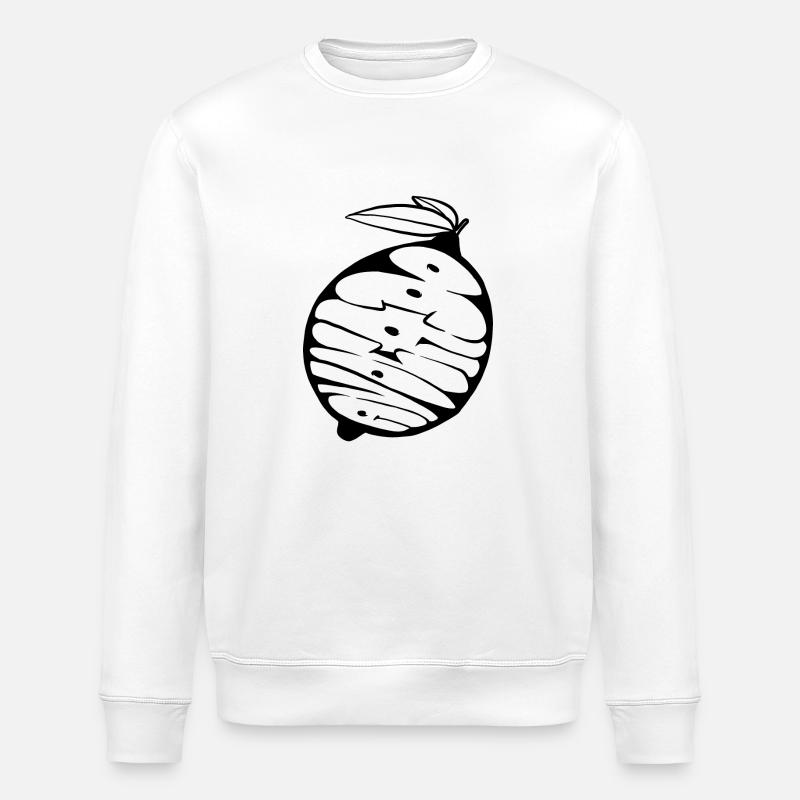 Avocat-Citron Graff (stencil) - Sweat bio ROLLER Stanley/Stella Unisexe - blanc