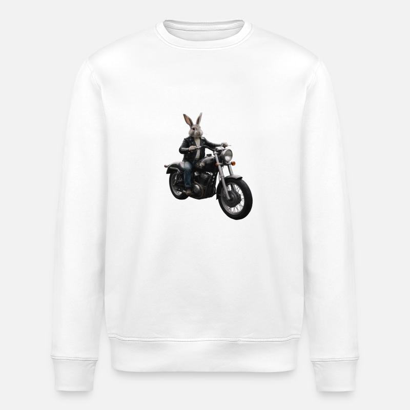 Biker Hase - Stanley/Stella Unisex Bio-Sweatshirt ROLLER - Weiß
