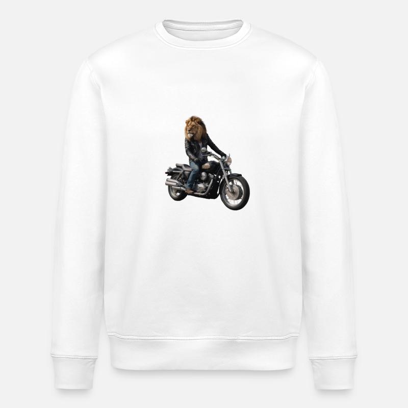 Biker-Löwe - Stanley/Stella Unisex Bio-Sweatshirt ROLLER - Weiß