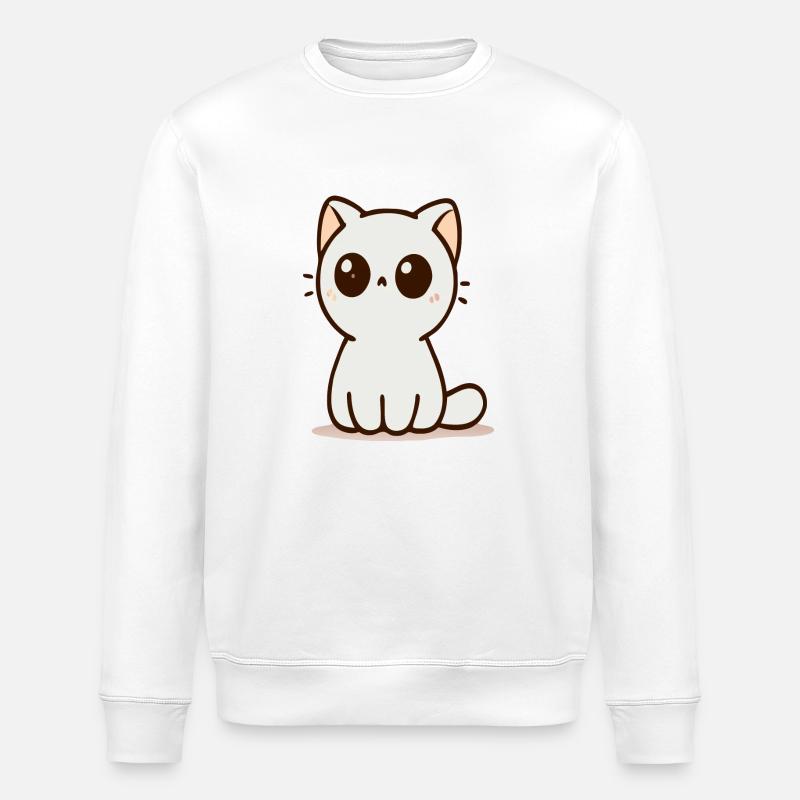 Cat - Stanley/Stella ROLLER Unisex Organic Sweatshirt - white