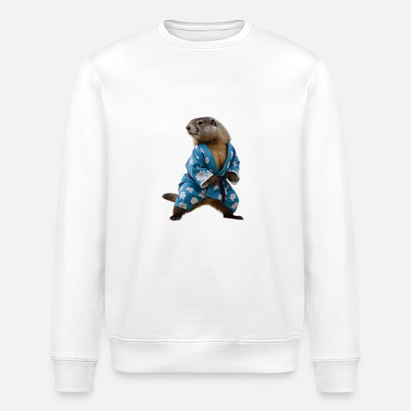 Sportliches Murmeltier - Stanley/Stella Unisex Bio-Sweatshirt ROLLER - Weiß