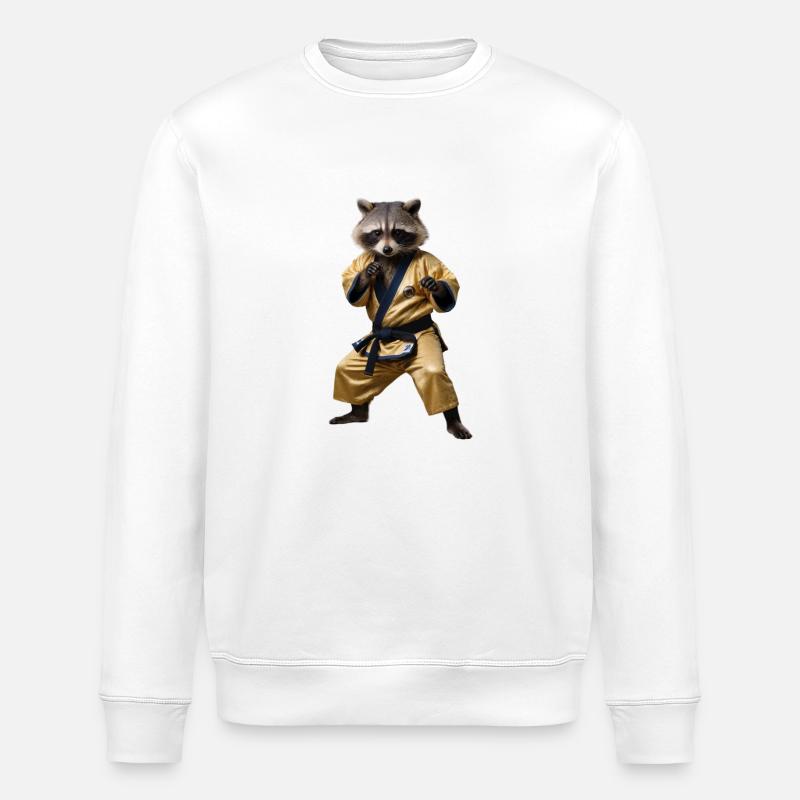 Sport-Waschbär - Stanley/Stella Unisex Bio-Sweatshirt ROLLER - Weiß
