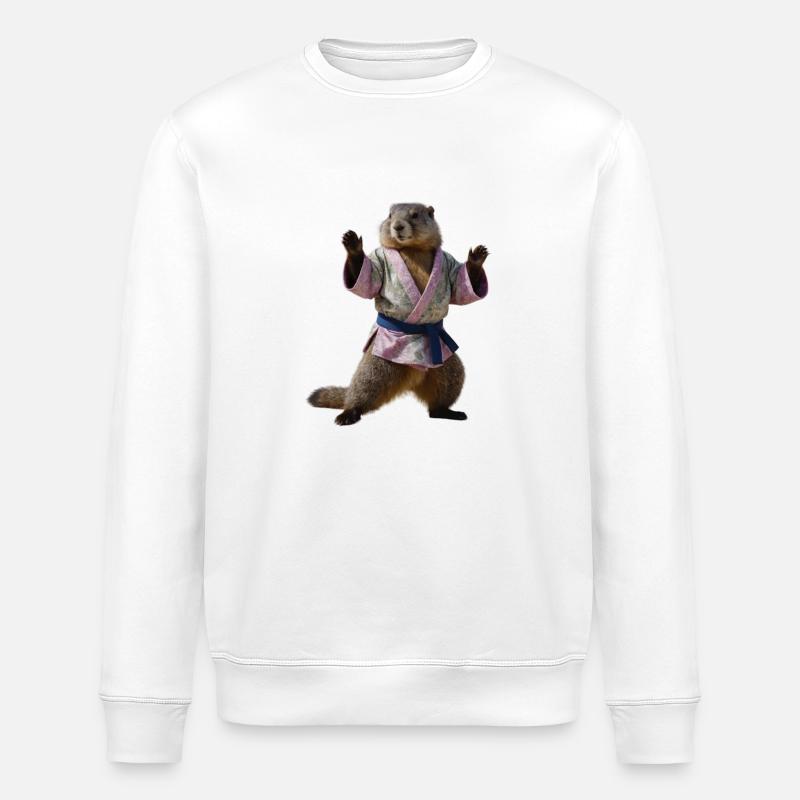 Sportliches Murmeltier - Stanley/Stella Unisex Bio-Sweatshirt ROLLER - Weiß