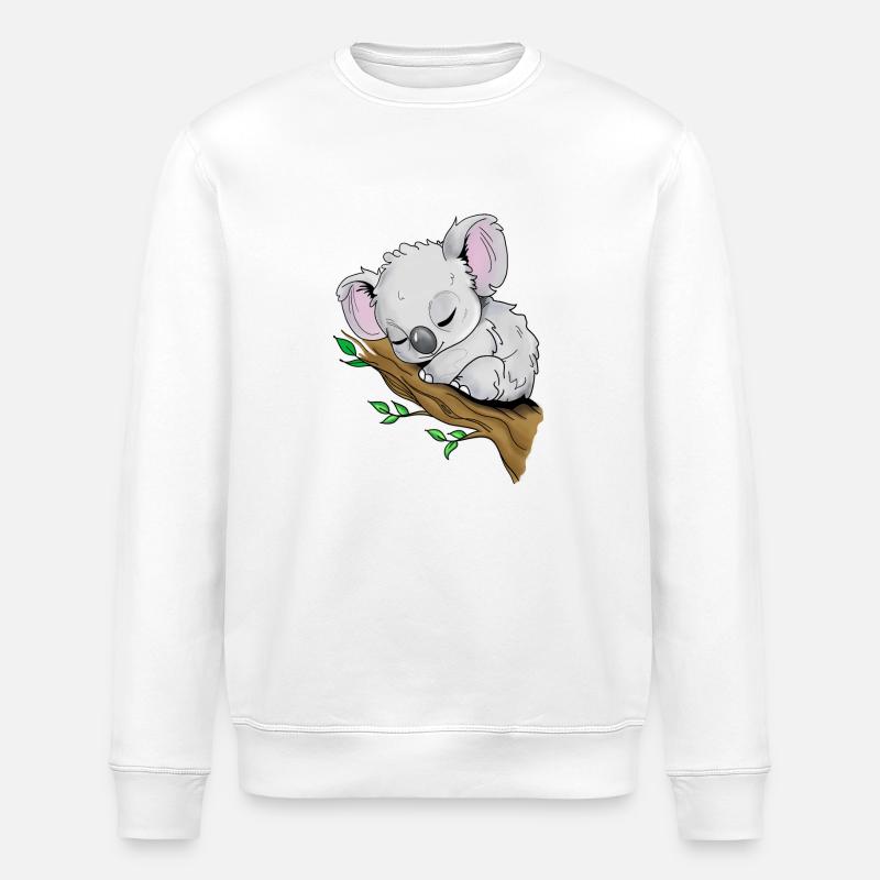 Sleeping Koala - Stanley/Stella ROLLER Unisex Organic Sweatshirt - white