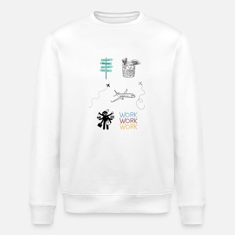 Work vs. Vacation - Stanley/Stella ROLLER Unisex Organic Sweatshirt - white