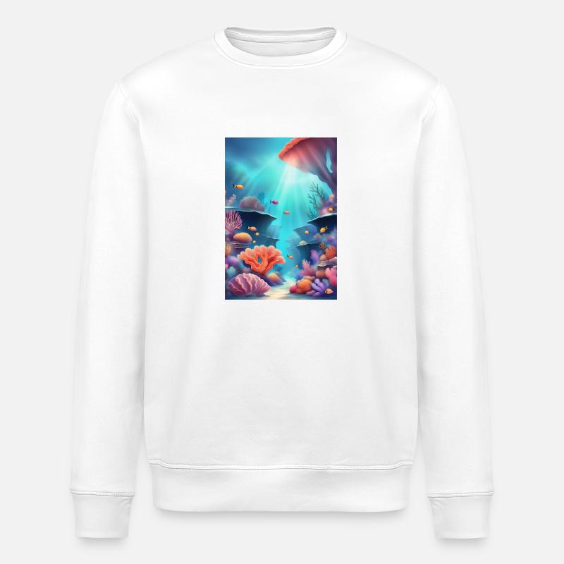 Bunte Korallenriffe - Stanley/Stella Unisex Bio-Sweatshirt ROLLER - Weiß
