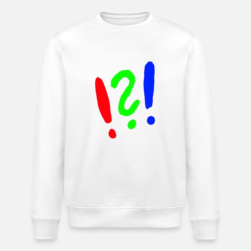 Exclamation mark/question mark comic style - Stanley/Stella ROLLER Unisex Organic Sweatshirt - white