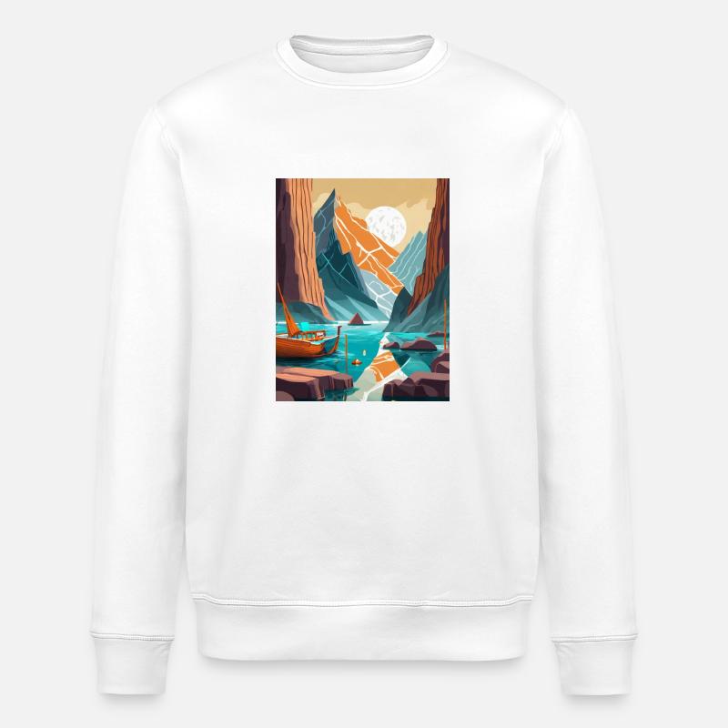 Berge in Asien - Stanley/Stella Unisex Bio-Sweatshirt ROLLER - Weiß