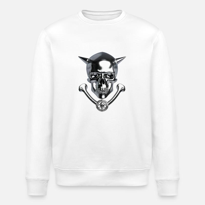 The Devil Scull - Stanley/Stella Unisex Bio-Sweatshirt ROLLER - Weiß