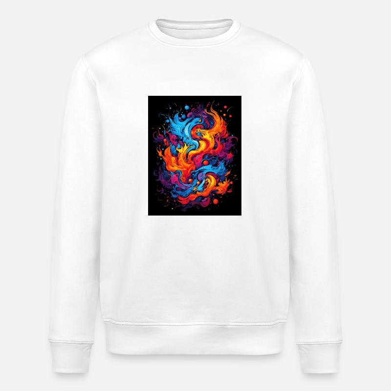 Abstrakter Farbwirbel - Stanley/Stella Unisex Bio-Sweatshirt ROLLER - Weiß