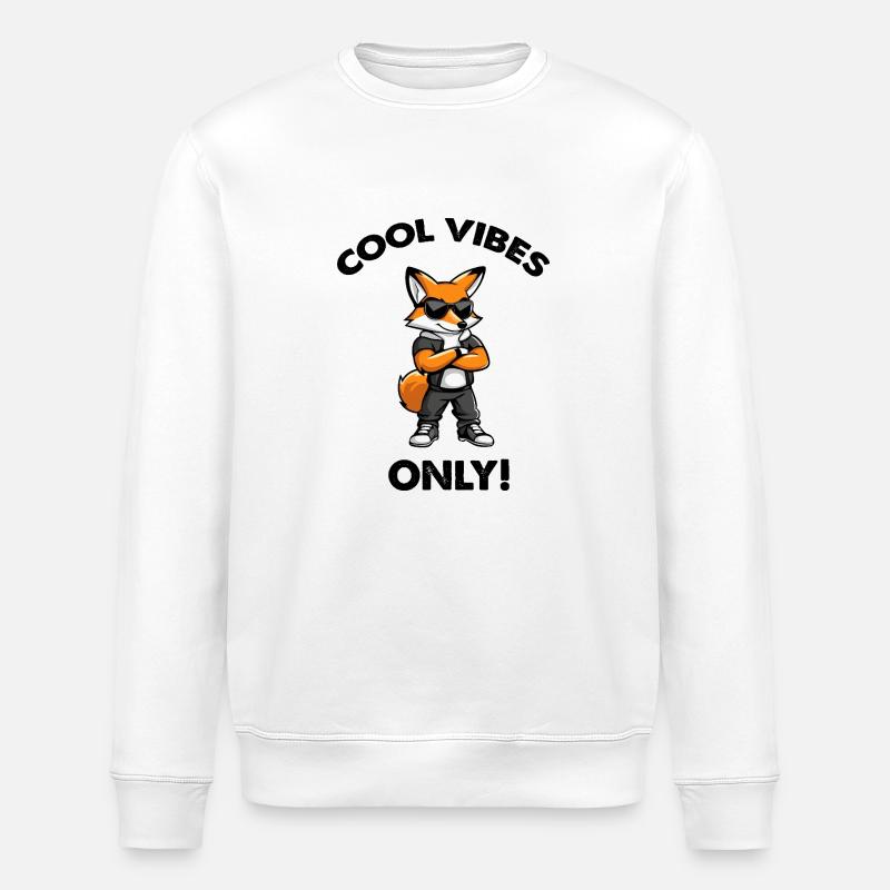 Fox Cool Vibes - Stanley/Stella ROLLER Unisex Organic Sweatshirt - white