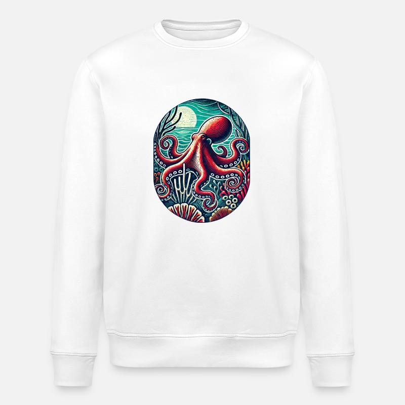 Krake - Stanley/Stella Unisex Bio-Sweatshirt ROLLER - Weiß
