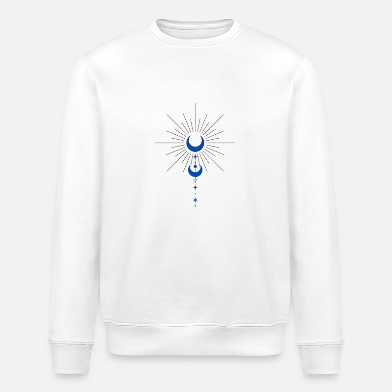 Friedens Symbol mit Mond - Stanley/Stella Unisex Bio-Sweatshirt ROLLER - Weiß