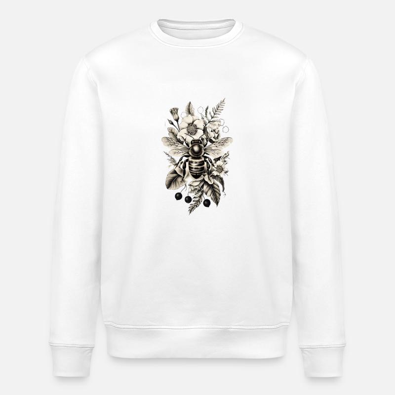 Bee Beekeeping Insect Gift - Stanley/Stella ROLLER Unisex Organic Sweatshirt - white