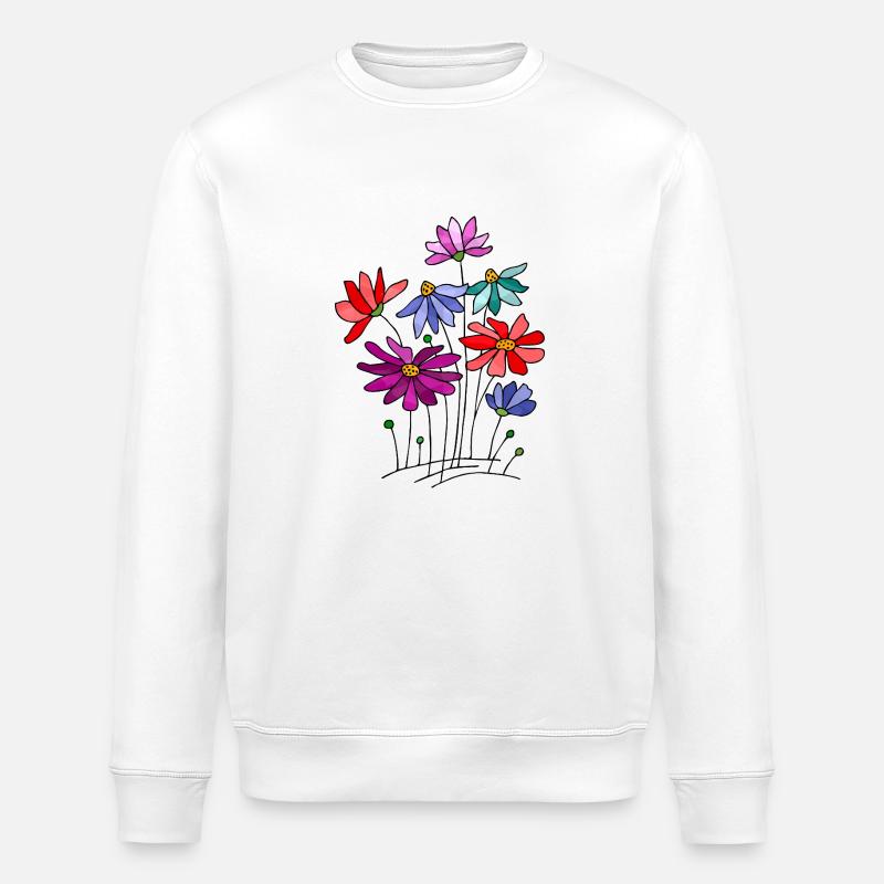 Fleur - Sweat bio ROLLER Stanley/Stella Unisexe - blanc