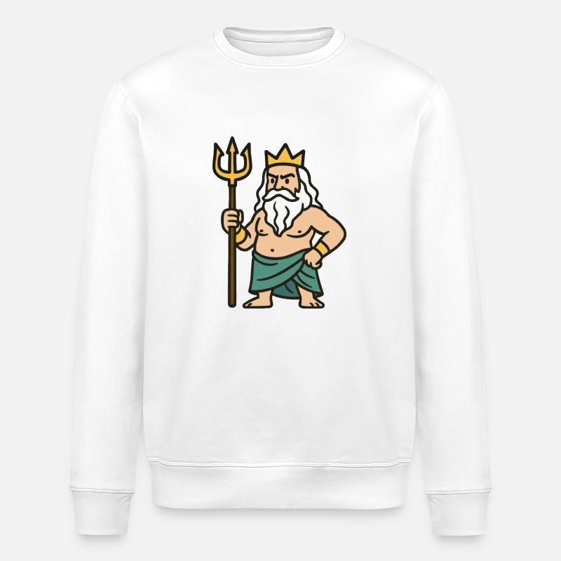 Poseidon Comic - Stanley/Stella ROLLER Unisex Organic Sweatshirt - white