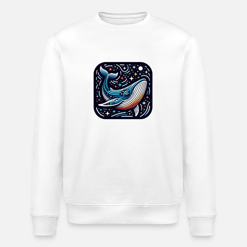 Weltraum-Wal - Stanley/Stella Unisex Bio-Sweatshirt ROLLER - Weiß