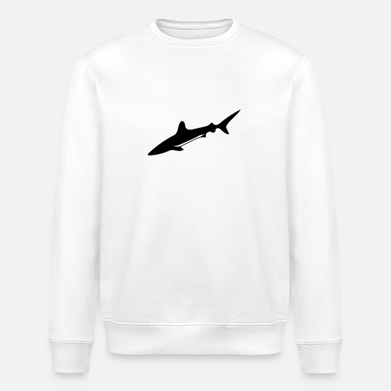 Shark - Vector Design - Stanley/Stella ROLLER Unisex Organic Sweatshirt - white
